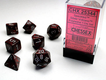 Chessex Polyhedral 7-Die Set Silver Volcano