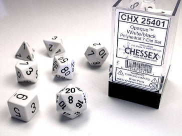Chessex Polyhedral 7-Die Set White/Black