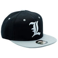 Death Note Snapback Cap Black & Grey "L"