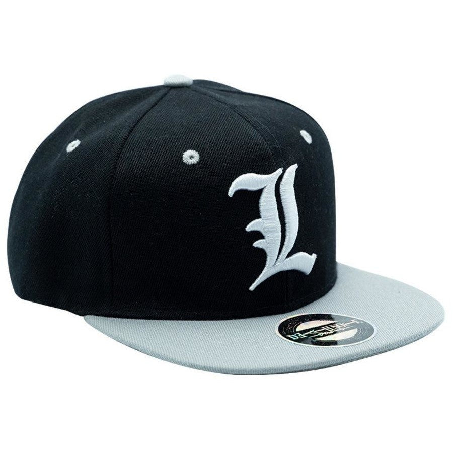 Death Note Snapback Cap Black & Grey "L"