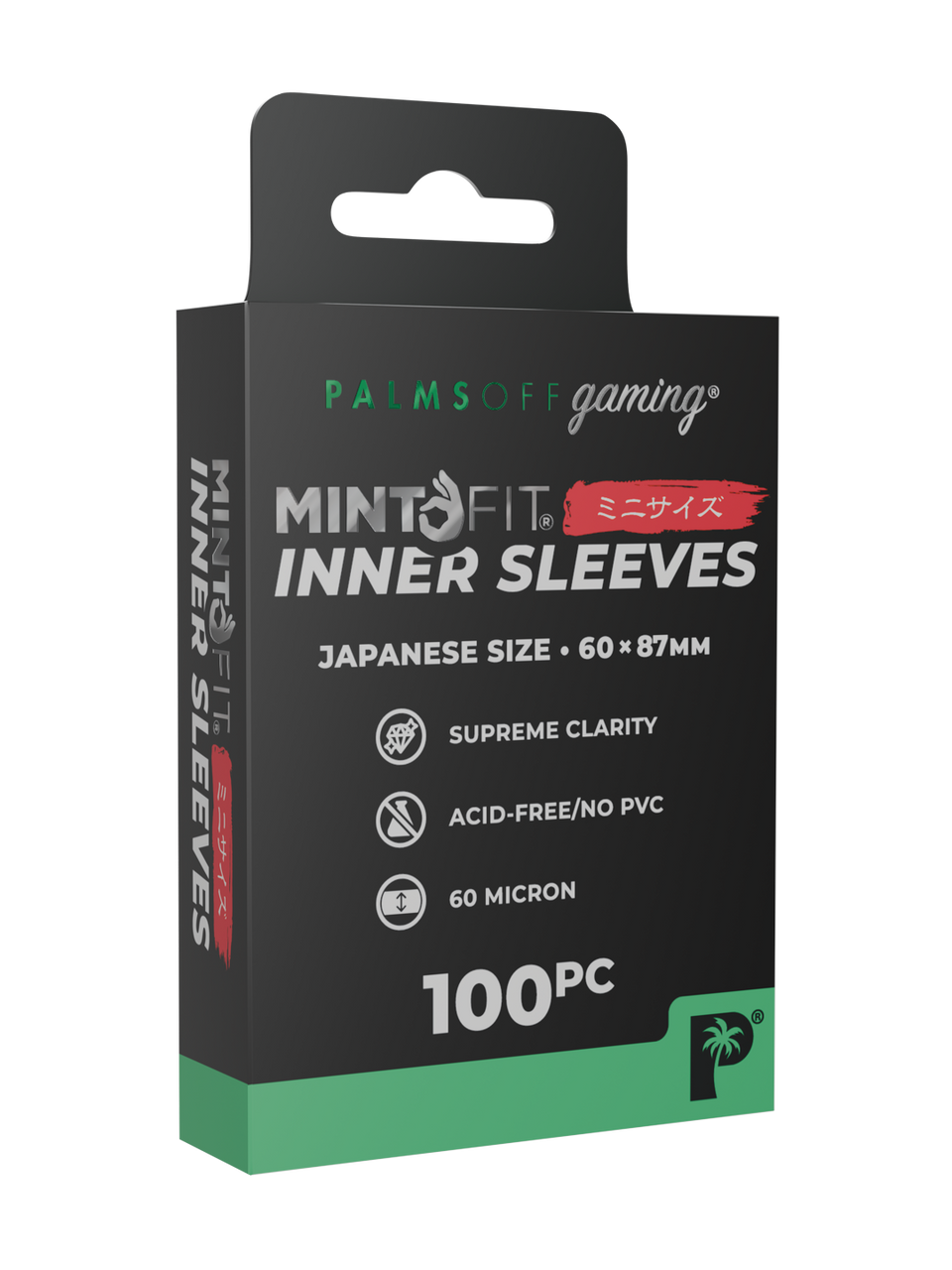 PALMS OFF GAMING - MintFit Inner Sleeves - Japanese Mini Size - 100pc