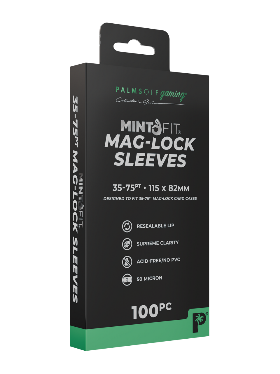 PALMS OFF GAMING - MintFit Mag-Lock Card Case Sleeves (35pt-75pt) - 100pc