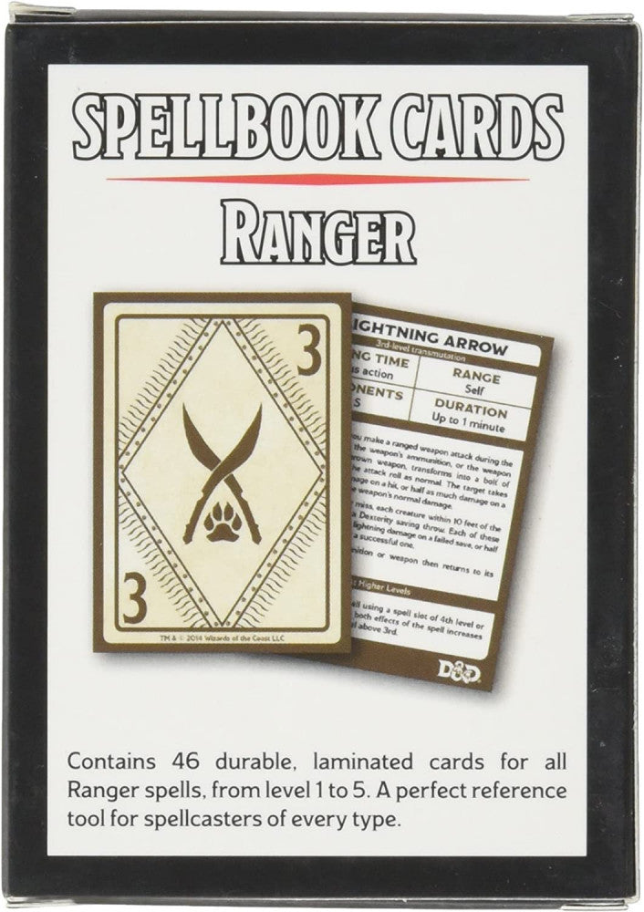 D&D Dungeons & Dragons Spellbook Cards Ranger