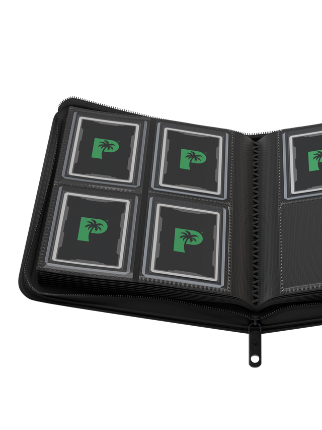 PALMS OFF GAMING Collector's Series Top Loader Zip Binder - 4 Pocket - Black