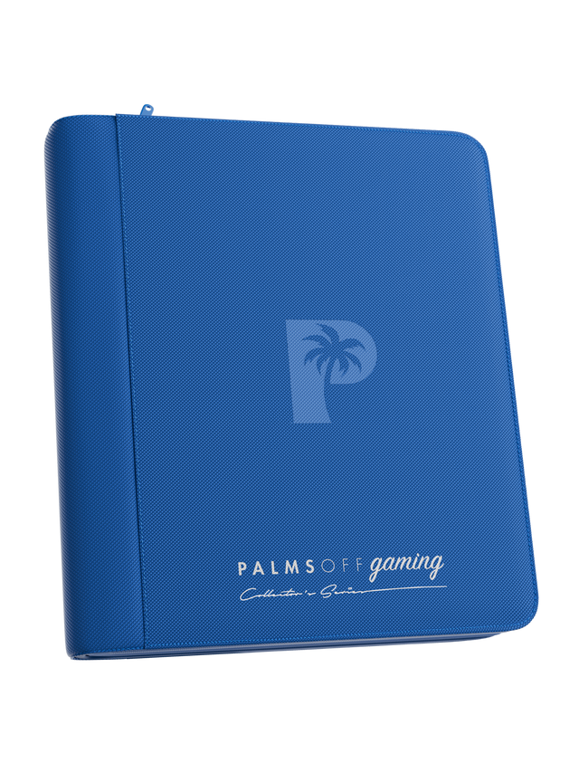 PALMS OFF GAMING Collector's Series Top Loader Zip Binder - 4 Pocket - Blue