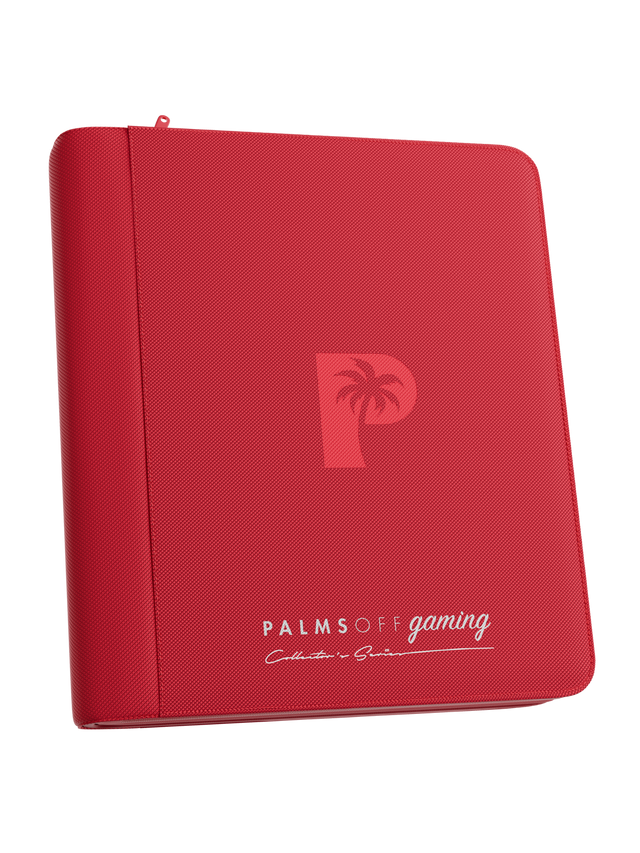 PALMS OFF GAMING Collector's Series Top Loader Zip Binder - 4 Pocket - Red