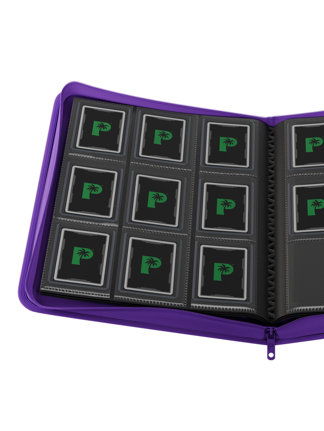 PALMS OFF GAMING Collector's Series Top Loader Zip Binder - 9 Pocket - Purple