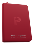 PALMS OFF GAMING Collector's Series Top Loader Zip Binder - 9 Pocket - Red