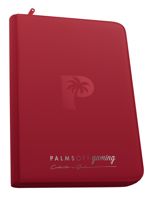 PALMS OFF GAMING Collector's Series Top Loader Zip Binder - 9 Pocket - Red