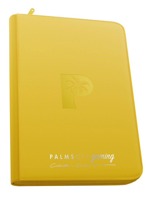 PALMS OFF GAMING Collector's Series Top Loader Zip Binder - 9 Pocket - Yellow