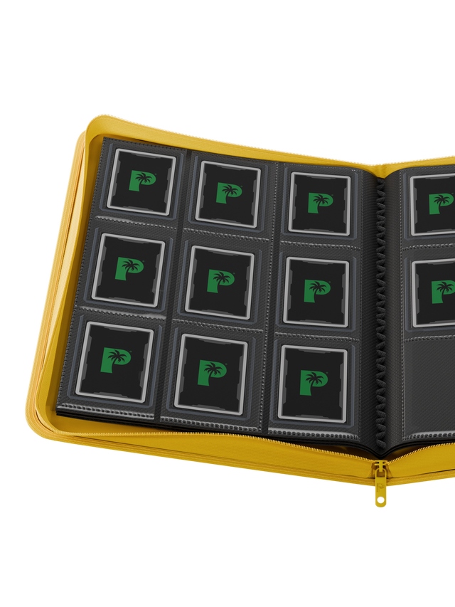 PALMS OFF GAMING Collector's Series Top Loader Zip Binder - 9 Pocket - Yellow