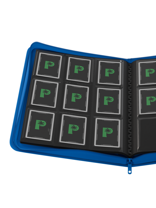 PALMS OFF GAMING Collector's Series Top Loader Zip Binder - 9 Pocket - Blue