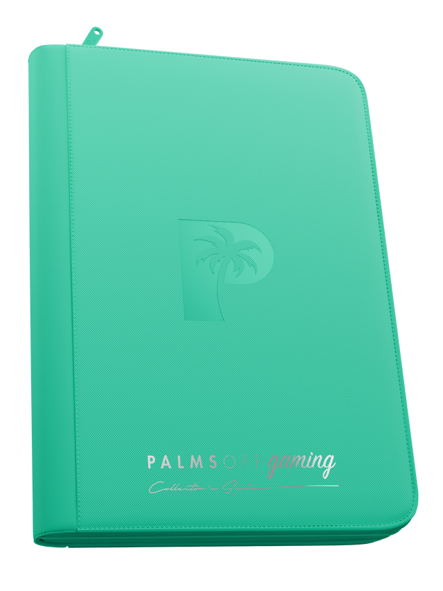 PALMS OFF GAMING Collector's Series Top Loader Zip Binder - 9 Pocket - Turquoise