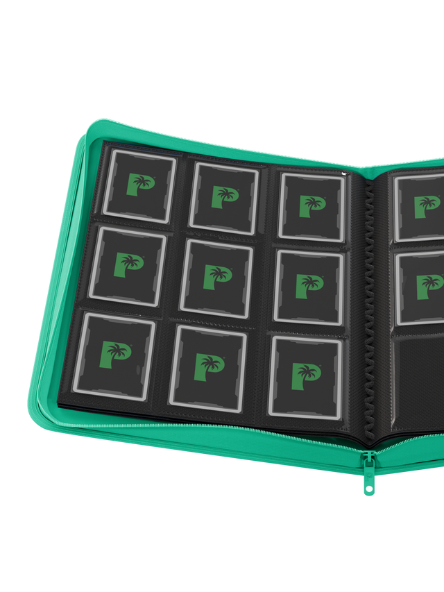 PALMS OFF GAMING Collector's Series Top Loader Zip Binder - 9 Pocket - Turquoise
