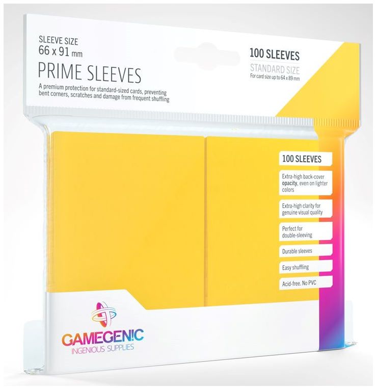 Gamegenic Prime Card Sleeves Yellow (66mm x 91mm) (100 Sleeves Per Pack) image 0