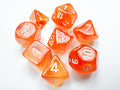 Chessex D7-Die Set Borealis Polyhedral Blood Orange/white Luminary 7-Die Set (with bonus die)- CHX30052