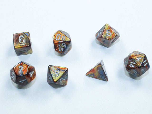 Chessex D7-Die Set Lustrous Mini-Polyhedral Gold/silver- CHX 20493