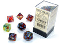Chessex D7-Die Set Nebula Polyhedral Primary/blue Luminary 7-Die Set - CHX 27559