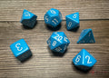 Chessex D7-Die Set Opaque Polyhedral Light Blue/white 7-Die Set - CHX 25416