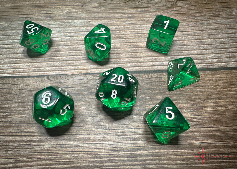 Chessex D7-Die Set Translucent Polyhedral Green/white 0 CHX 23075