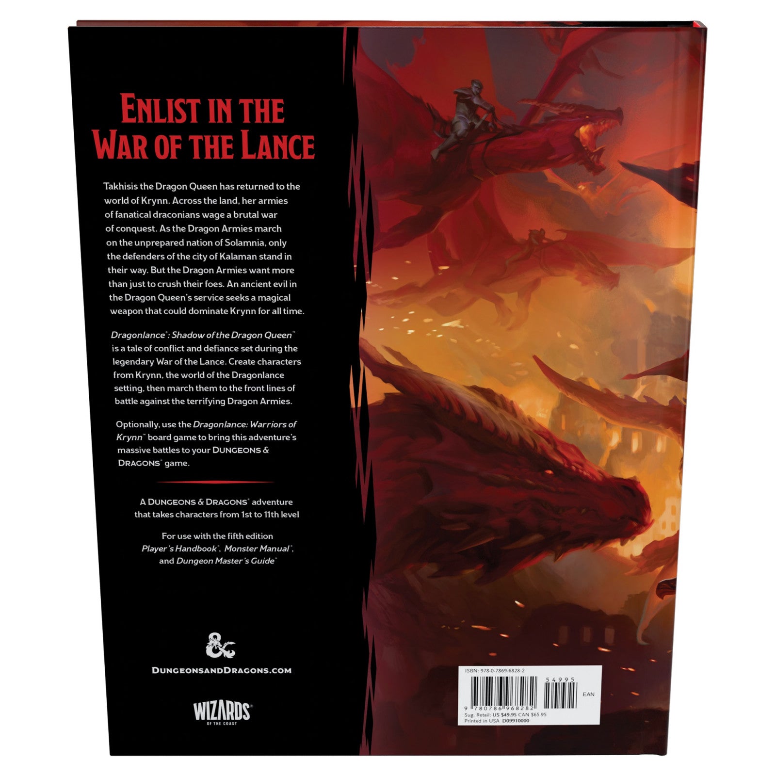 D&D Dungeons & Dragons Dragonlance Shadow of the Dragon Queen Hardcover