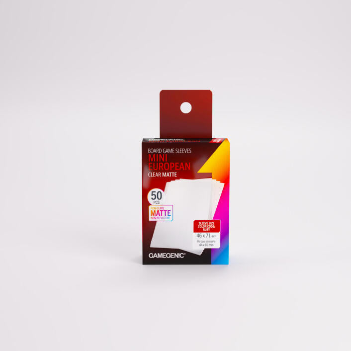 Gamegenic Matte Board Game Sleeves - Size Code RUBY - Mini European Sized (46mm x 71mm) (50 Sleeves Per Pack)