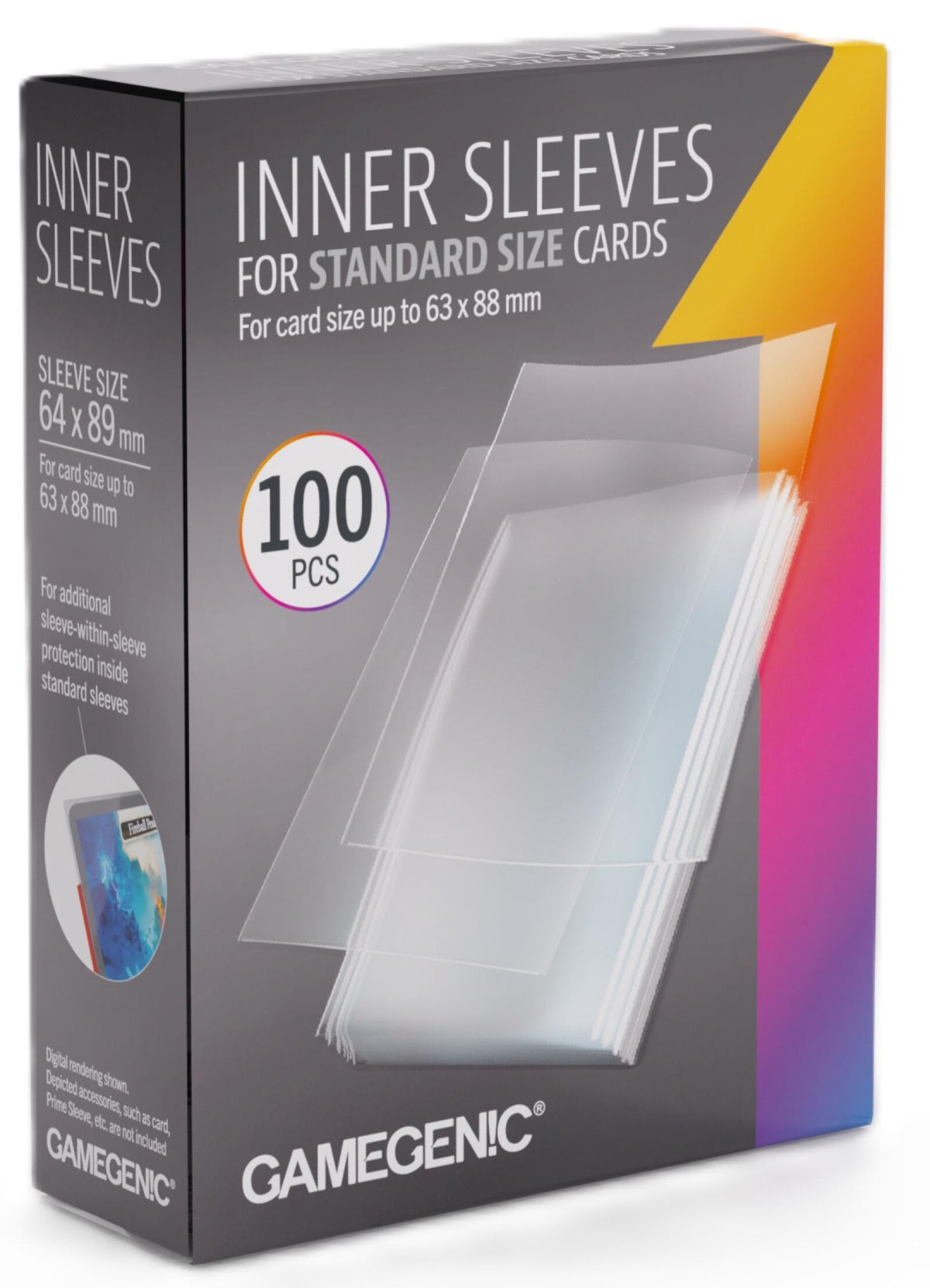 Gamegenic Inner Card Sleeves - Size Code INNER - (64mm x 89mm) (100 Sleeves Per Pack)