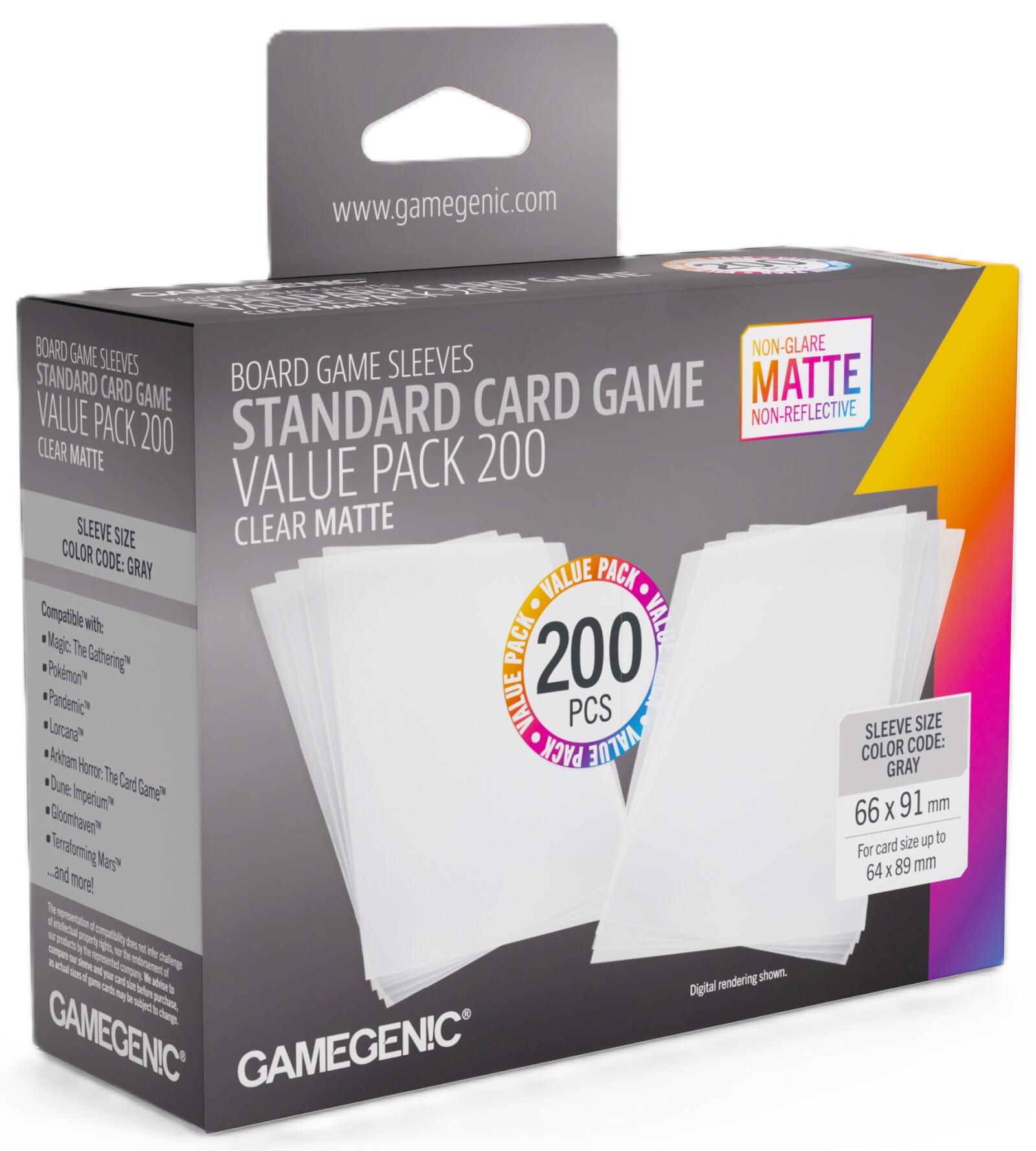 Gamegenic Matte Sleeves - Standard Card Game-Size  Value Pack 200