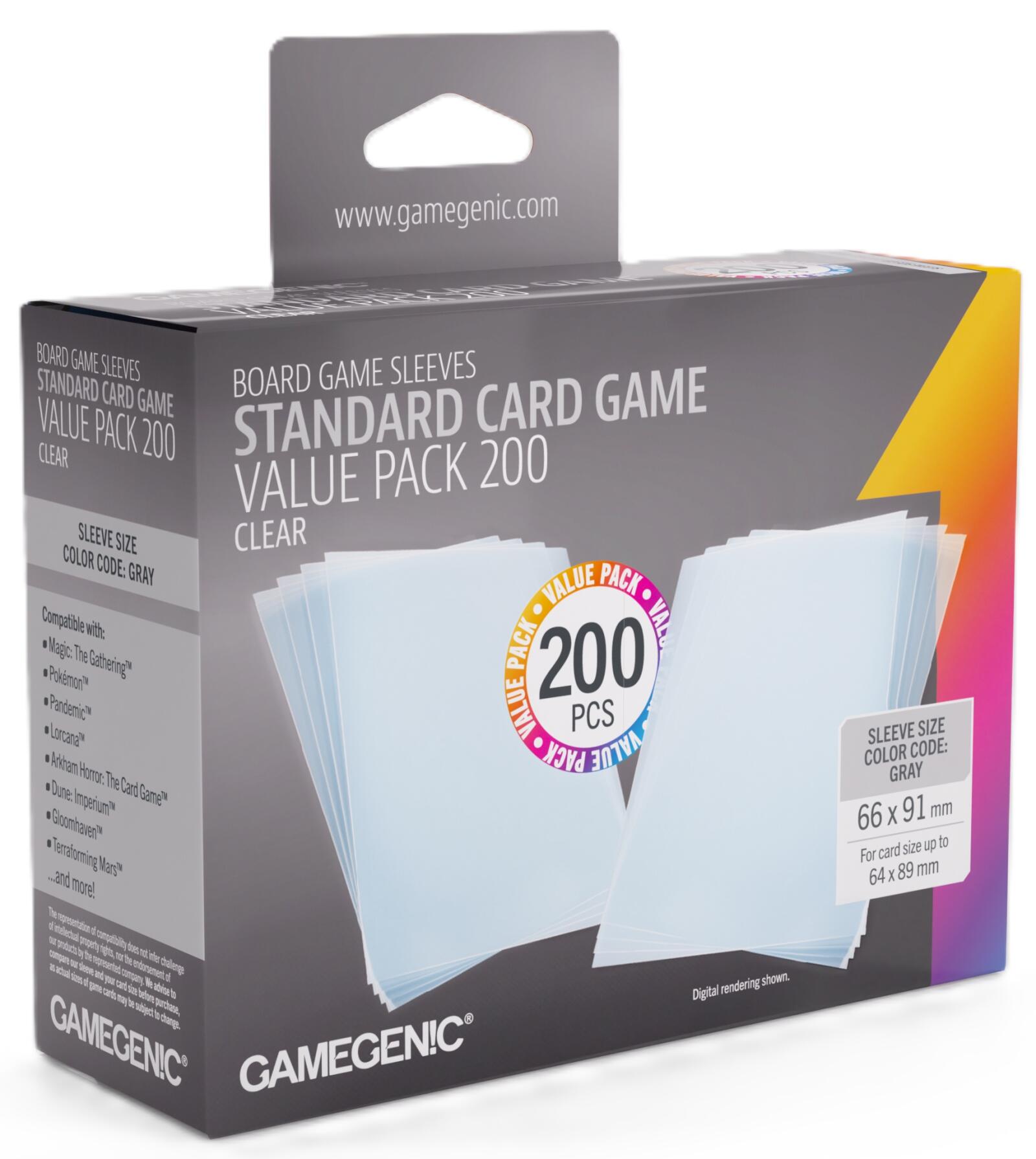 Gamegenic Prime Sleeves - Standard Card Game-Size  Value Pack 200 (66mm x 91mm)