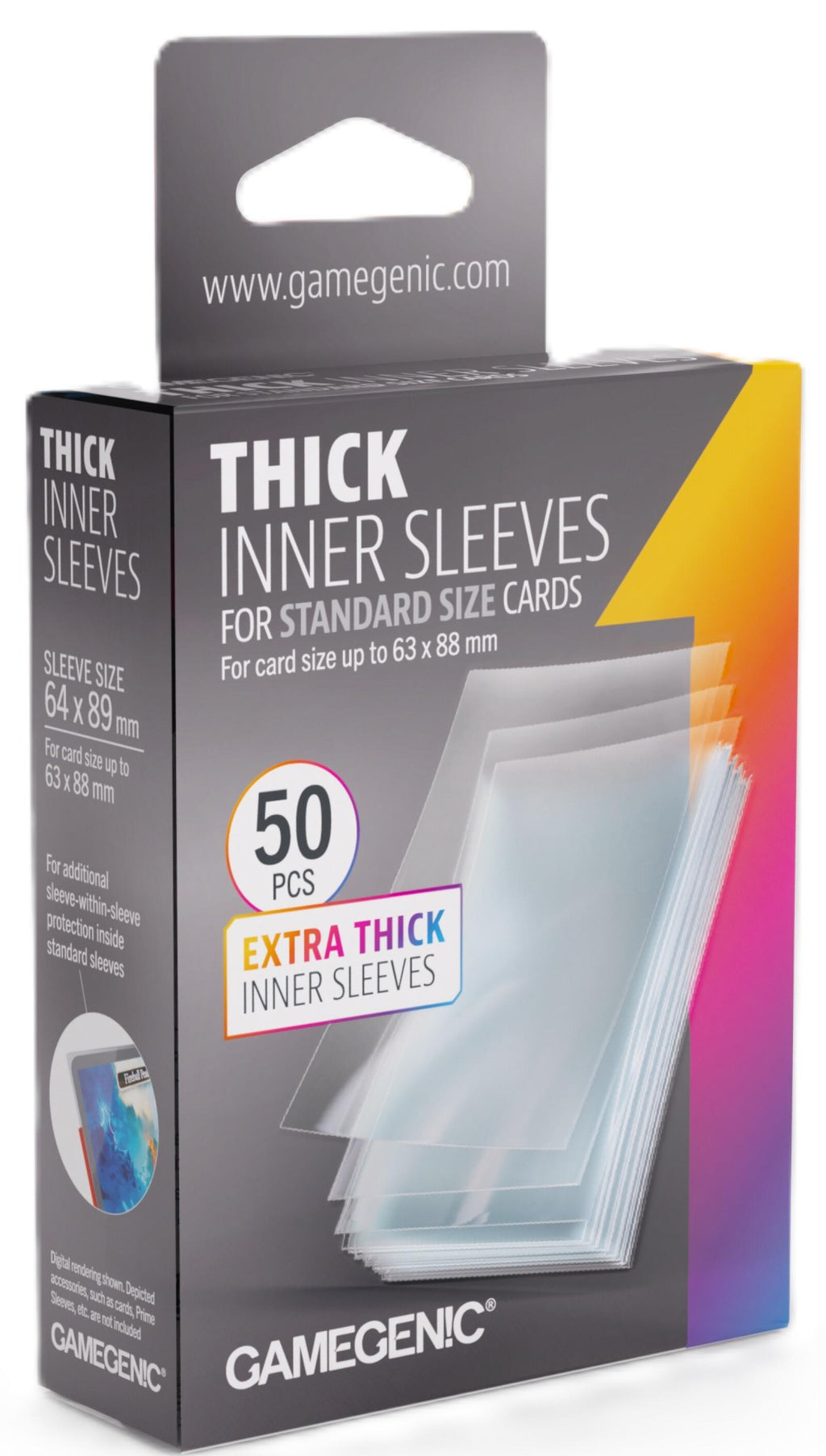 Gamegenic Thick Inner Card Sleeves (64mm x 89mm) (50  Sleeves Per Pack)
