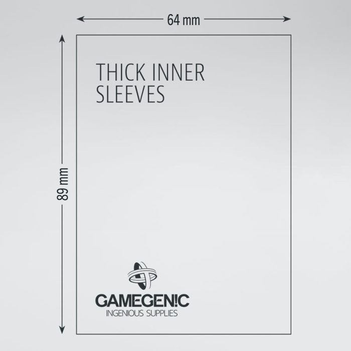 Gamegenic Thick Inner Sleeves - Size Code INNER - (64mm x 89mm) (50 Sleeves Per Pack)