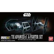 Bandai Star Wars STAR WARS VEHICLE MODEL 007 TIE ADVANCED x 1 & FIGHTER SET