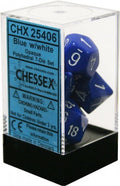 Chessex D7-Die Set Opaque Polyhedral Blue/white 7-Die Set - CHX 25406