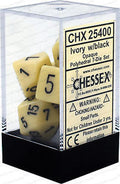 Chessex D7-Die Set Opaque Polyhedral Ivory/black 7-Die Set - CHX 25400